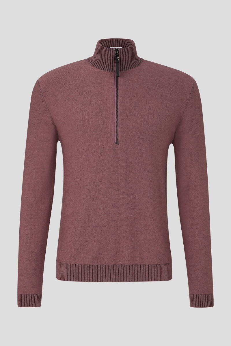 BOGNER Patryk Half-zip Pullover Rot | GHXIS-5693