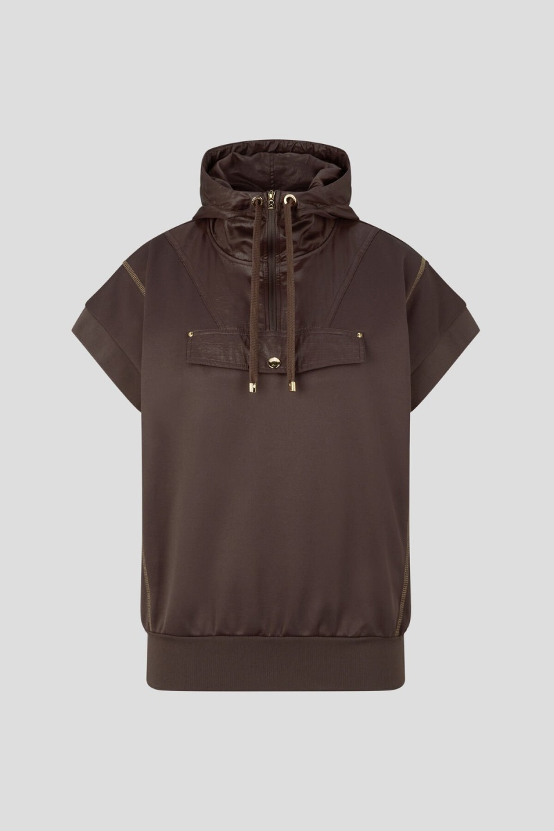 BOGNER Pauline Kurzes-sleeved Hoodie Schokolade | OWVYG-5968