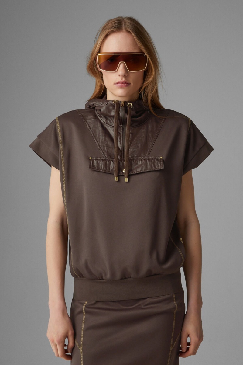 BOGNER Pauline Kurzes-sleeved Hoodie Schokolade | OWVYG-5968