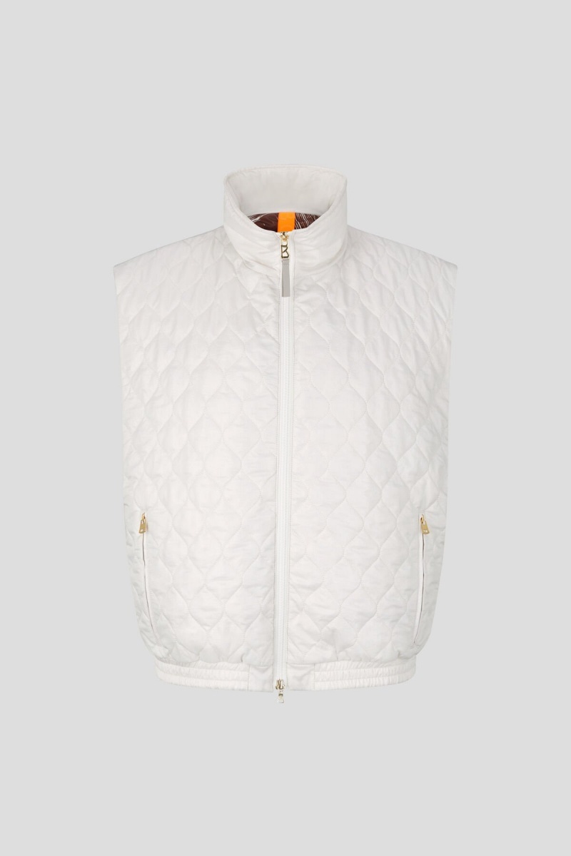 BOGNER Pride Gesteppt Waistcoat Off-white | YHNTW-7145