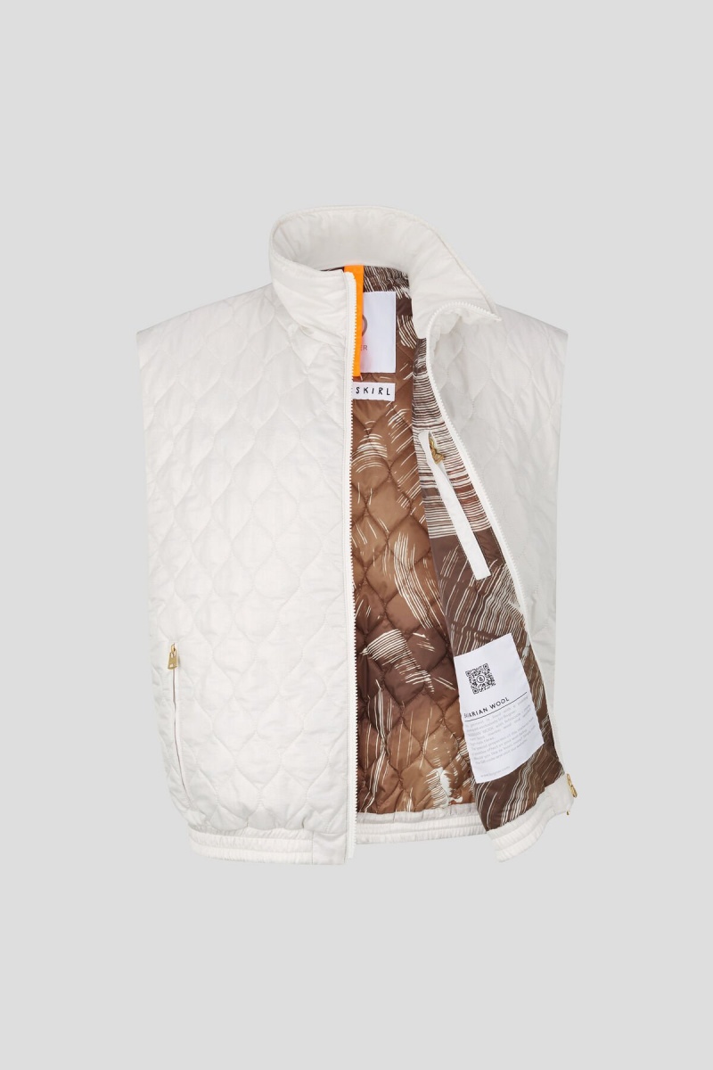 BOGNER Pride Gesteppt Waistcoat Off-white | YHNTW-7145