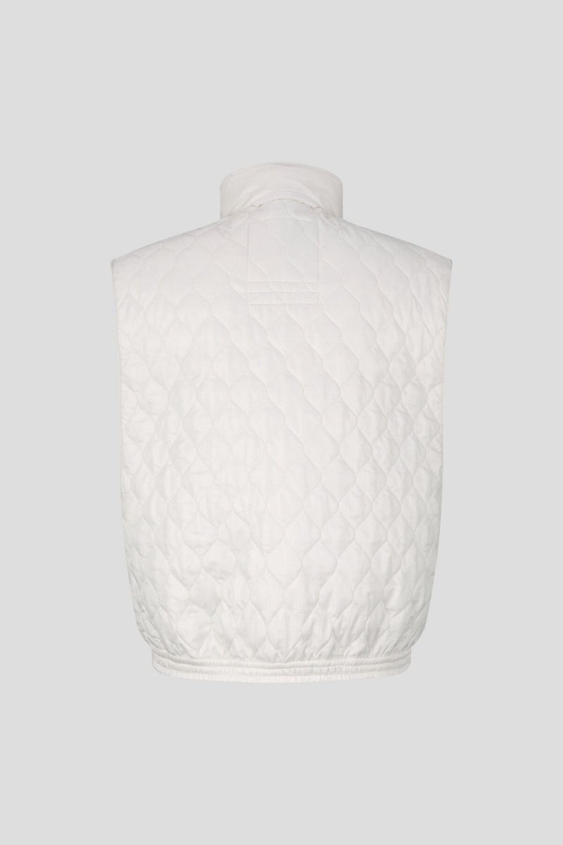 BOGNER Pride Gesteppt Waistcoat Off-white | YHNTW-7145