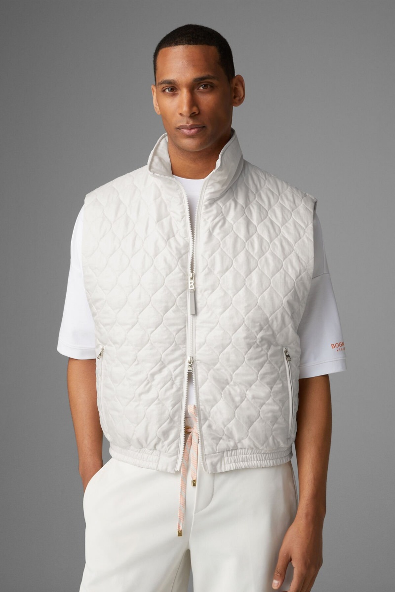 BOGNER Pride Gesteppt Waistcoat Off-white | YHNTW-7145