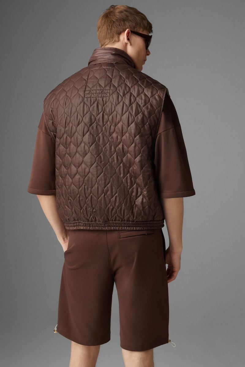 BOGNER Pride Gesteppt Waistcoat Schokolade | OZMJW-0973