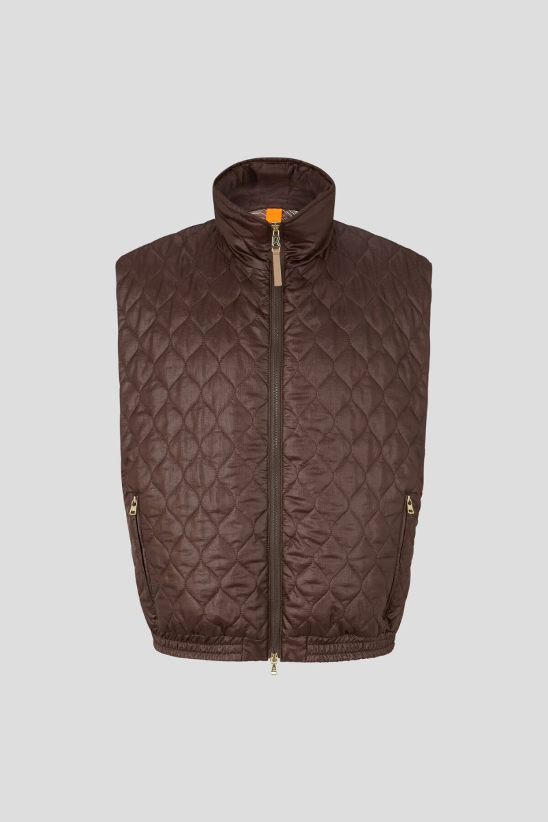 BOGNER Pride Gesteppt Waistcoat Schokolade | OZMJW-0973