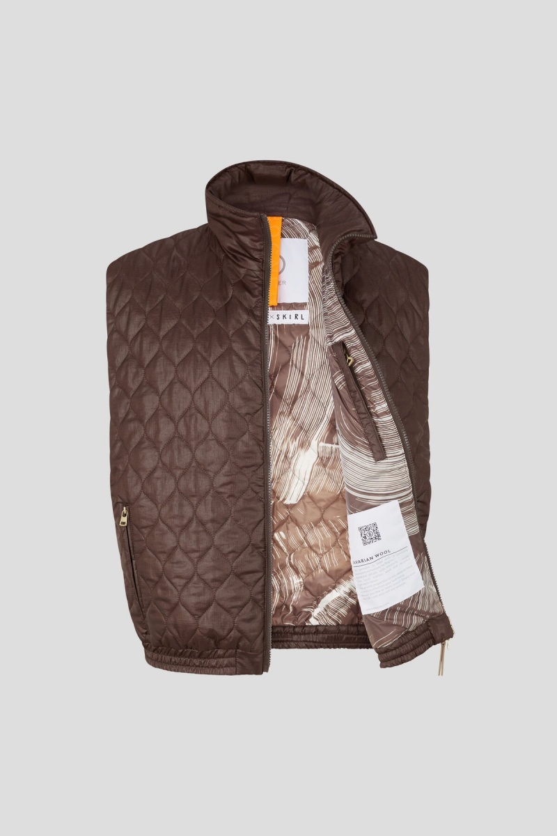 BOGNER Pride Gesteppt Waistcoat Schokolade | OZMJW-0973