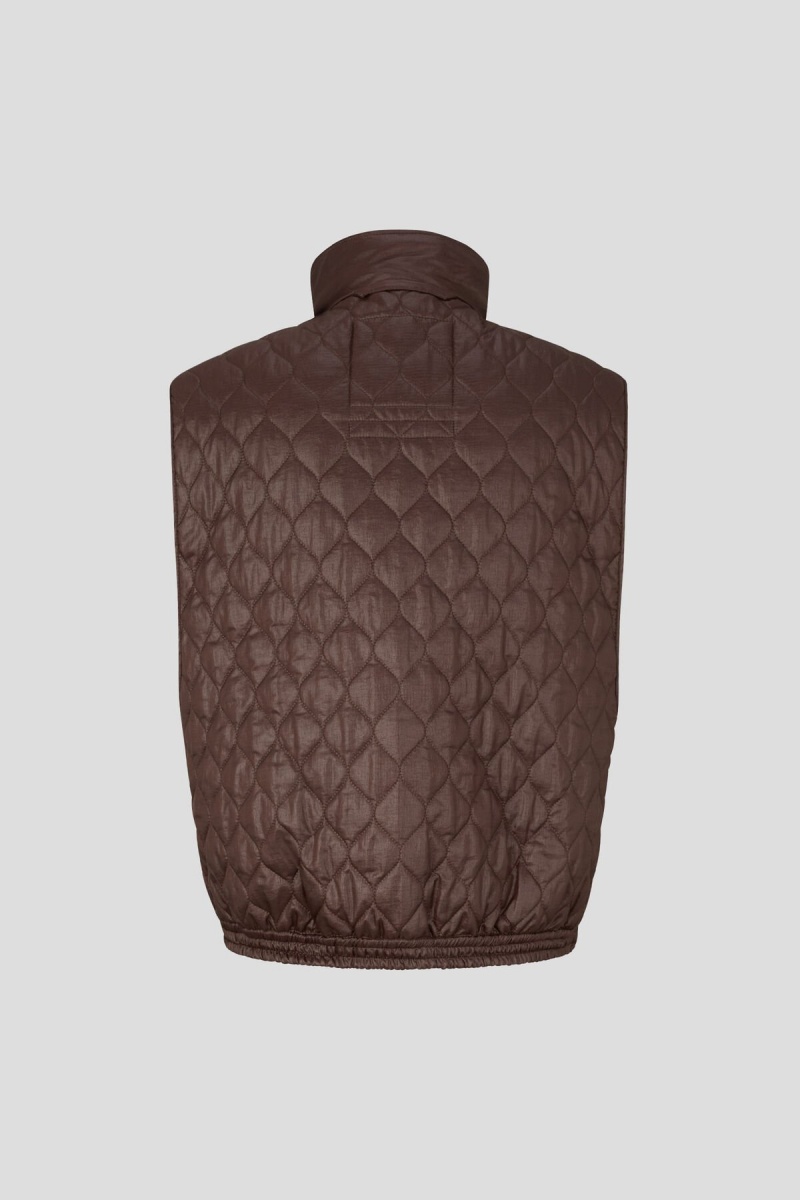 BOGNER Pride Gesteppt Waistcoat Schokolade | OZMJW-0973