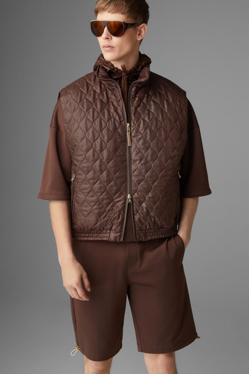 BOGNER Pride Gesteppt Waistcoat Schokolade | OZMJW-0973