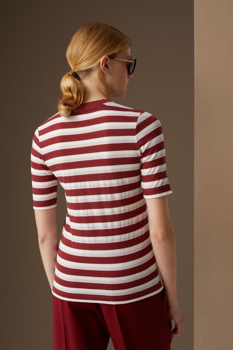 BOGNER Rabea Gestrickt Top Bordeaux / Off-white | UFXPY-5238