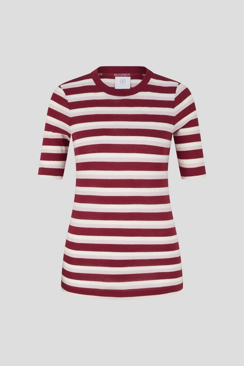 BOGNER Rabea Gestrickt Top Bordeaux / Off-white | UFXPY-5238