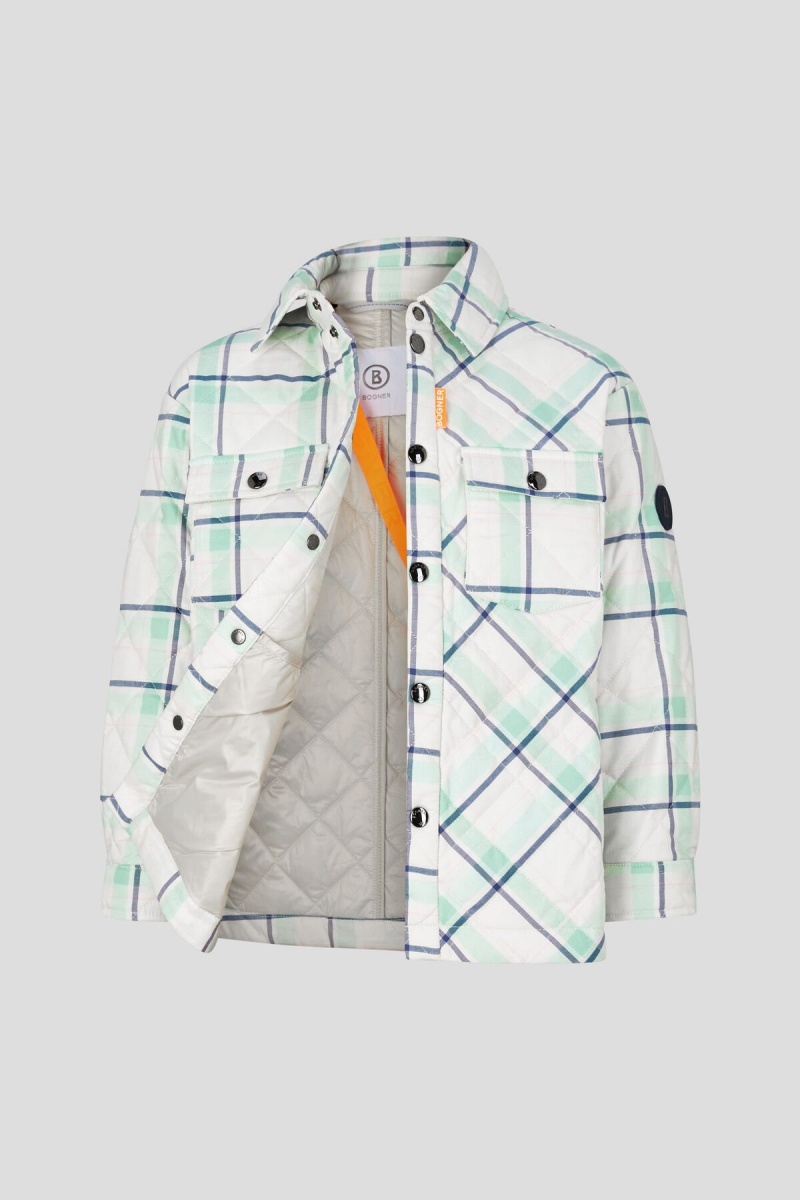 BOGNER Rio Kids Shirt Jacket Grün Blau | MVOUF-7851