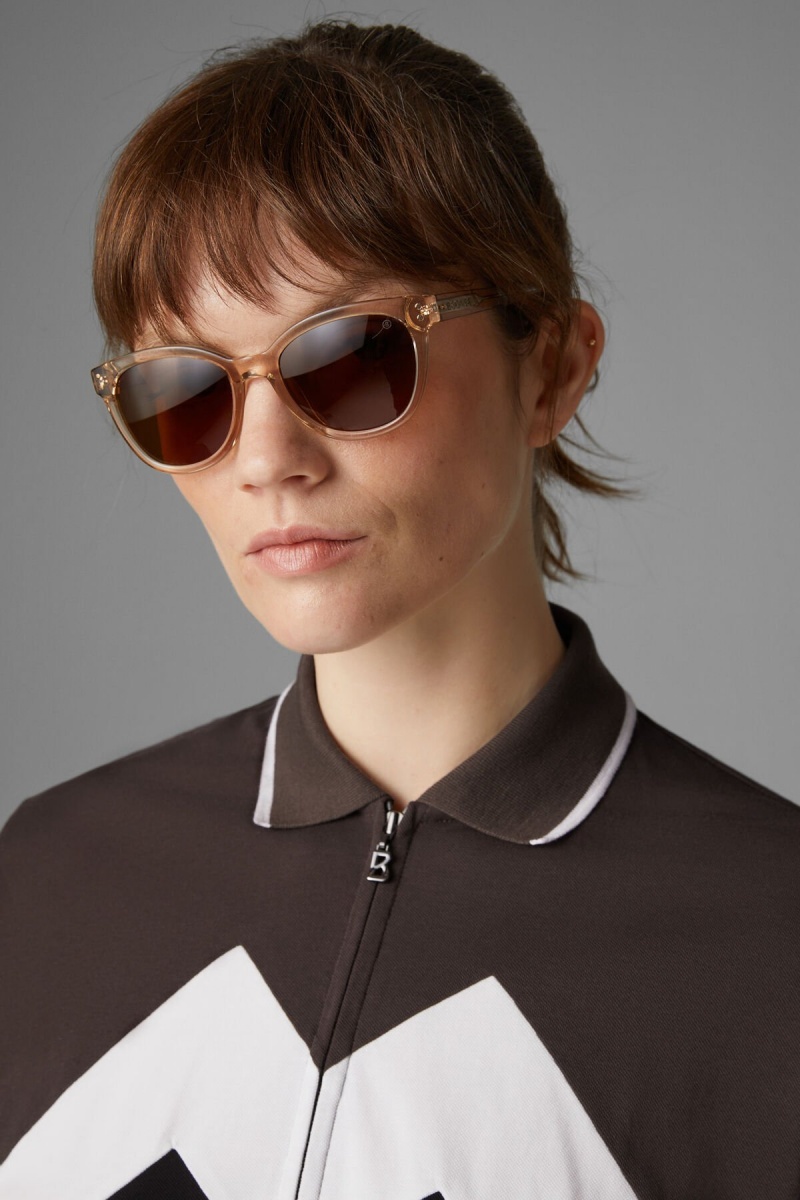BOGNER Sport Anabel Polo Shirt Braun Schwarz Weiß | OUMYJ-5681