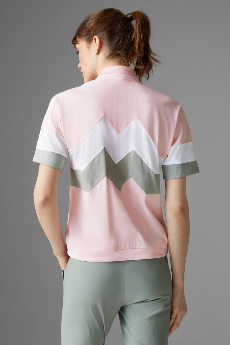 BOGNER Sport Anabel Polo Shirt Rosa Weiß | KUJXE-3892