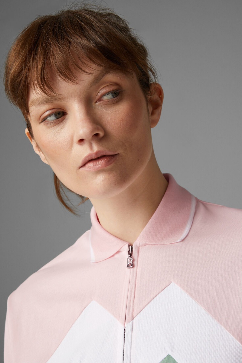 BOGNER Sport Anabel Polo Shirt Rosa Weiß | KUJXE-3892