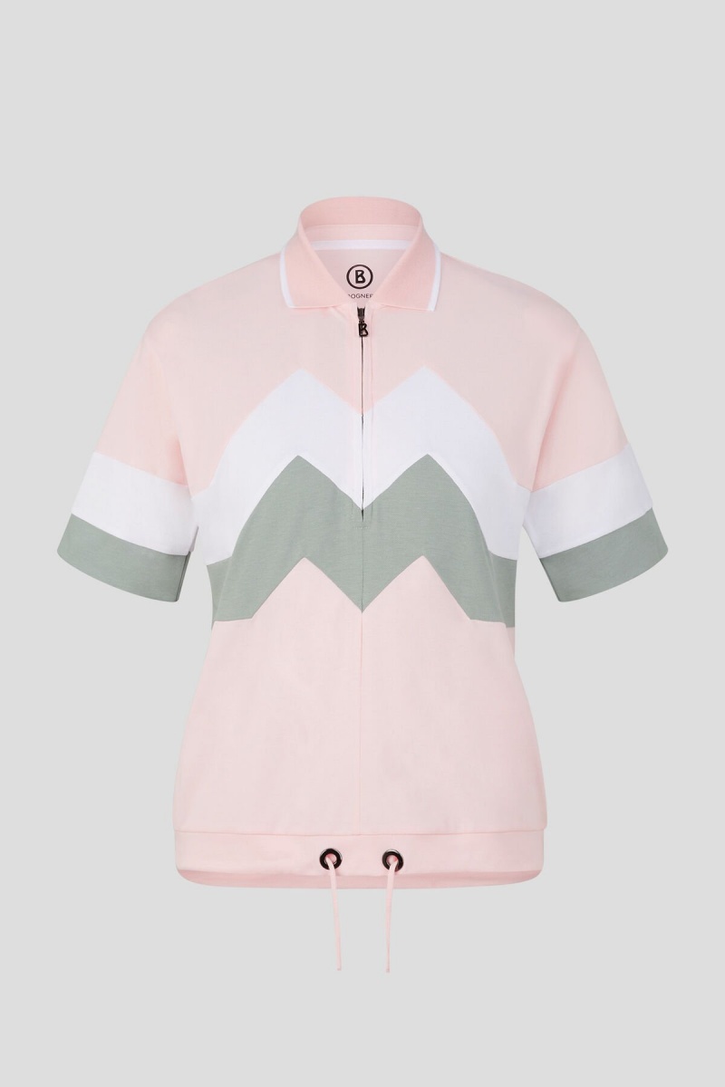 BOGNER Sport Anabel Polo Shirt Rosa Weiß | KUJXE-3892