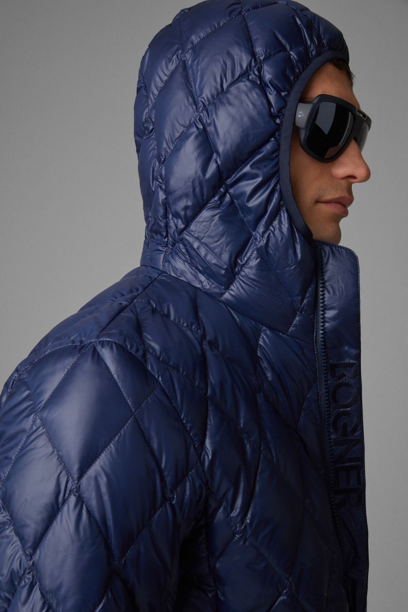 BOGNER Sport Areso Laufschuhe Down Jacket Dunkelblau | KMUQN-5209