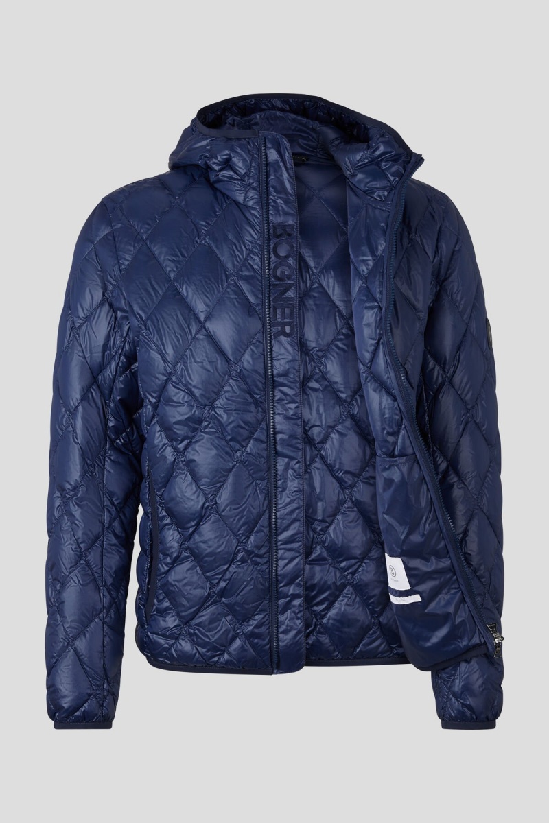 BOGNER Sport Areso Laufschuhe Down Jacket Dunkelblau | KMUQN-5209