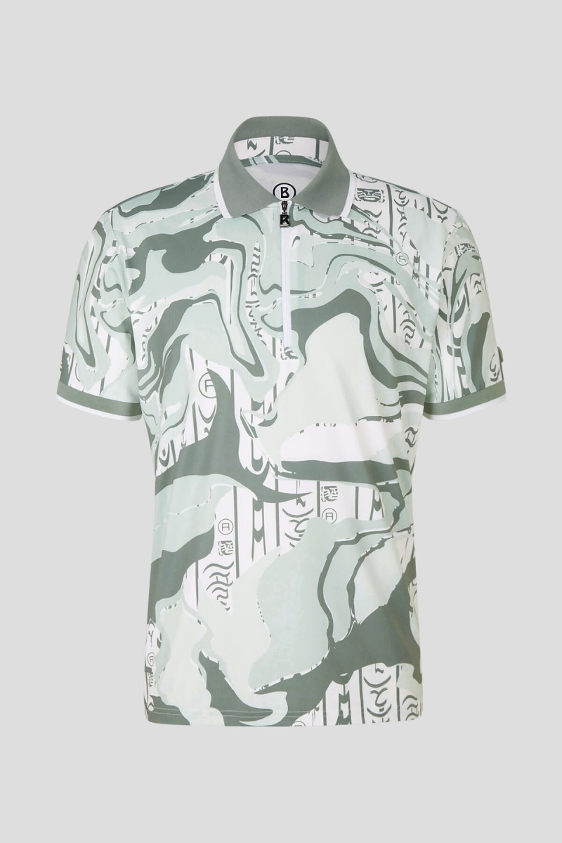 BOGNER Sport Cody Functional Polo Shirt Grün Weiß | ZVMRH-6391
