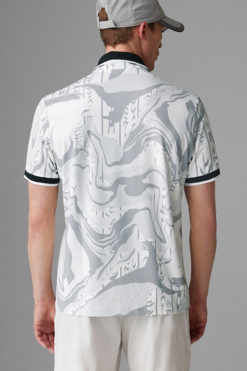 BOGNER Sport Cody Functional Polo Shirt Gray / Off-white | OGFKY-4280