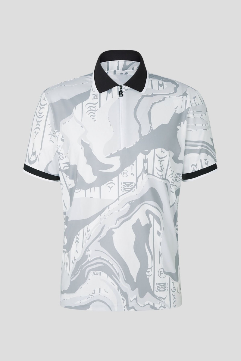 BOGNER Sport Cody Functional Polo Shirt Gray / Off-white | OGFKY-4280