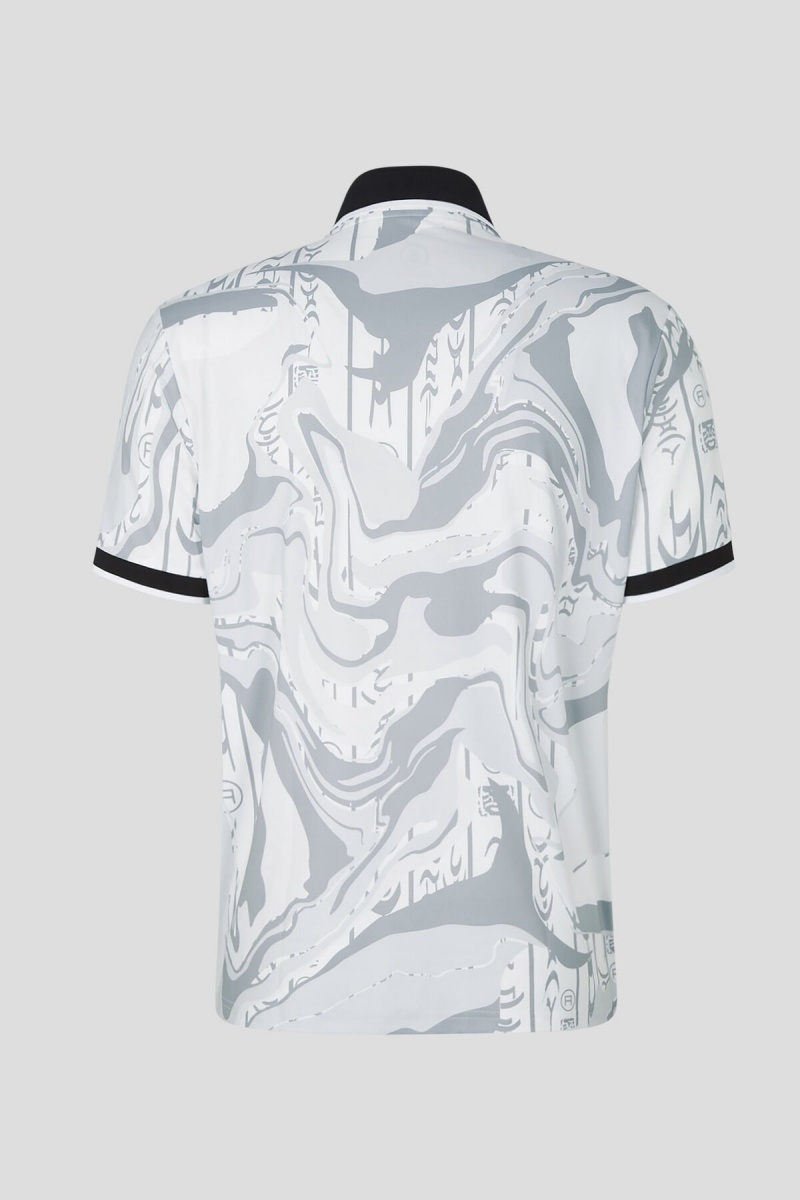 BOGNER Sport Cody Functional Polo Shirt Gray / Off-white | OGFKY-4280