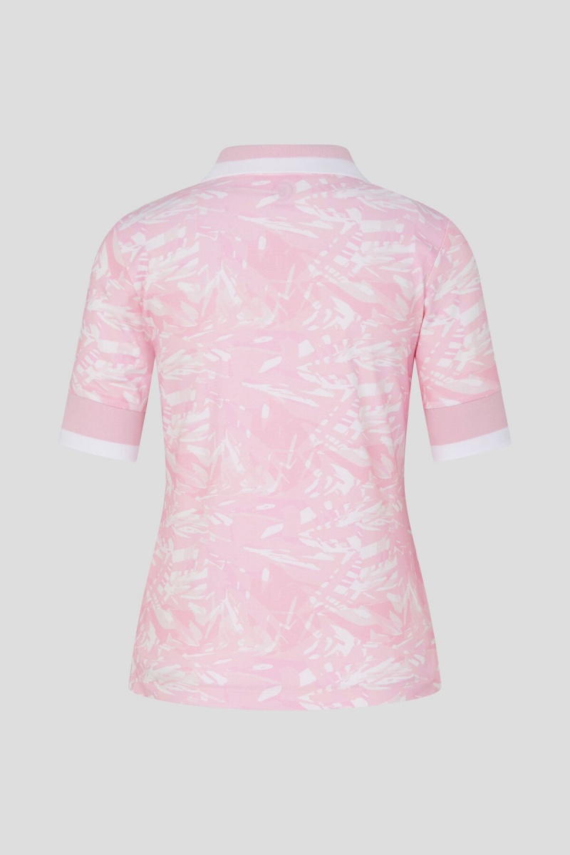 BOGNER Sport Elonie Functional Polo Shirt Rosa Weiß | DUZYV-7940