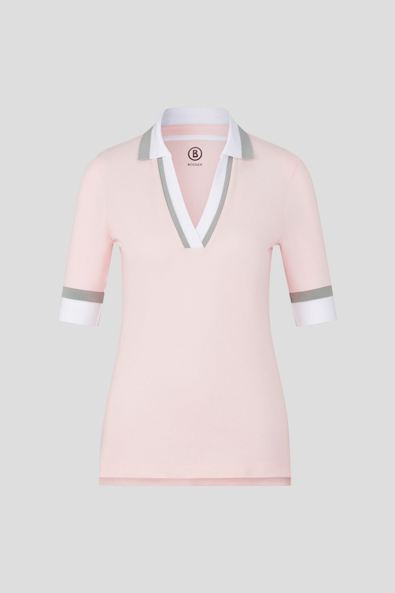BOGNER Sport Elonie Functional Polo Shirt Rosa | AUOCE-0583