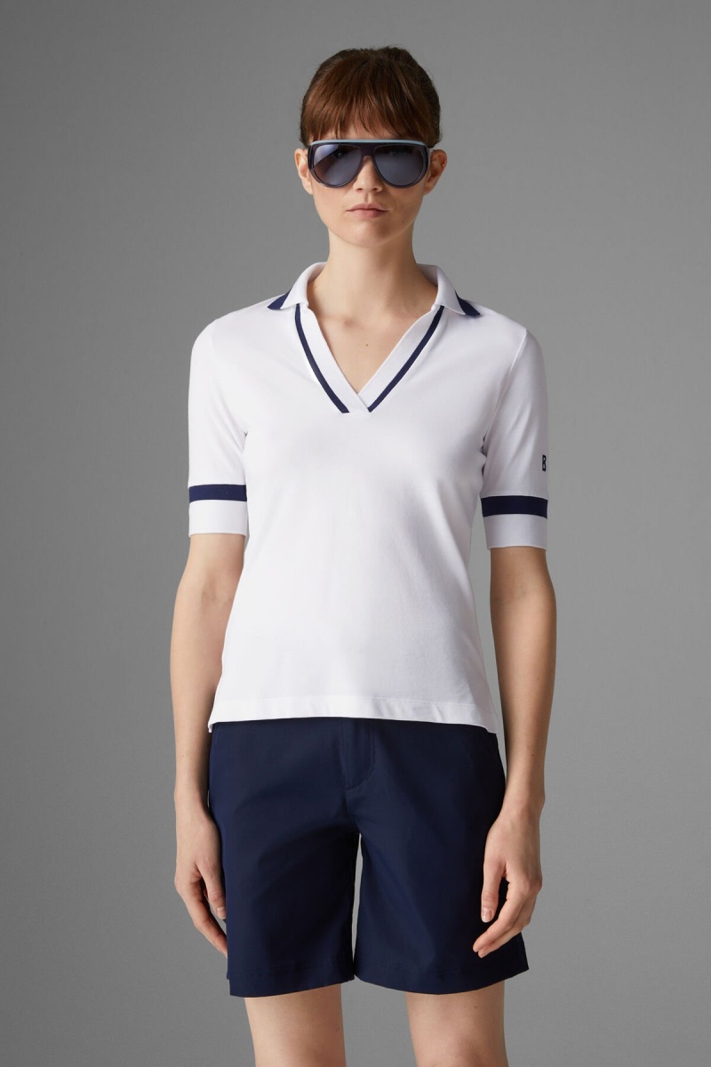 BOGNER Sport Elonie Functional Polo Shirt Weiß | ALFCW-7138