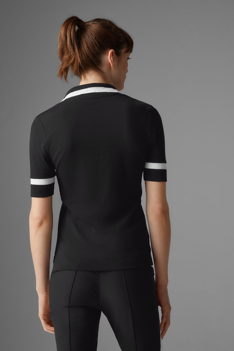 BOGNER Sport Elonie Functional Polo Shirt Schwarz | TWFRA-2014