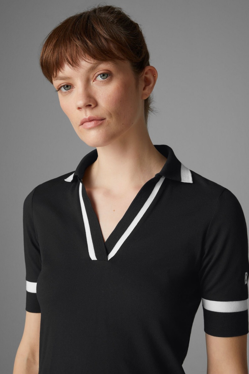 BOGNER Sport Elonie Functional Polo Shirt Schwarz | TWFRA-2014