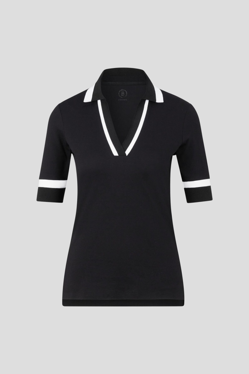 BOGNER Sport Elonie Functional Polo Shirt Schwarz | TWFRA-2014