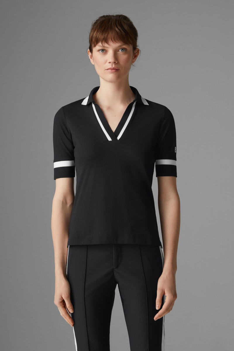 BOGNER Sport Elonie Functional Polo Shirt Schwarz | TWFRA-2014