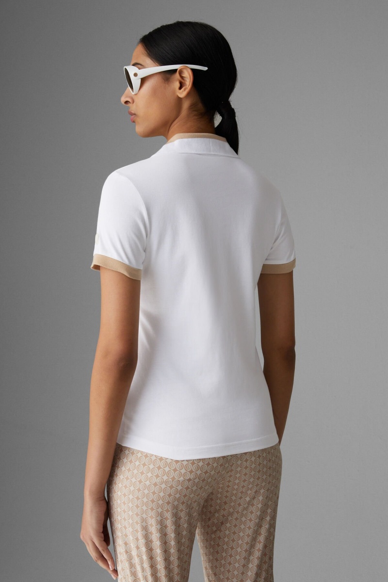BOGNER Sport Luma Functional Polo Shirt Weiß Beige | MFINB-4328
