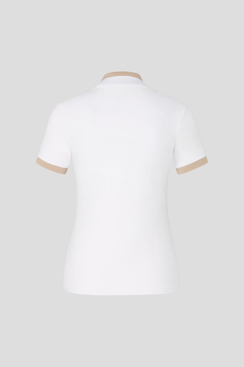 BOGNER Sport Luma Functional Polo Shirt Weiß Beige | MFINB-4328