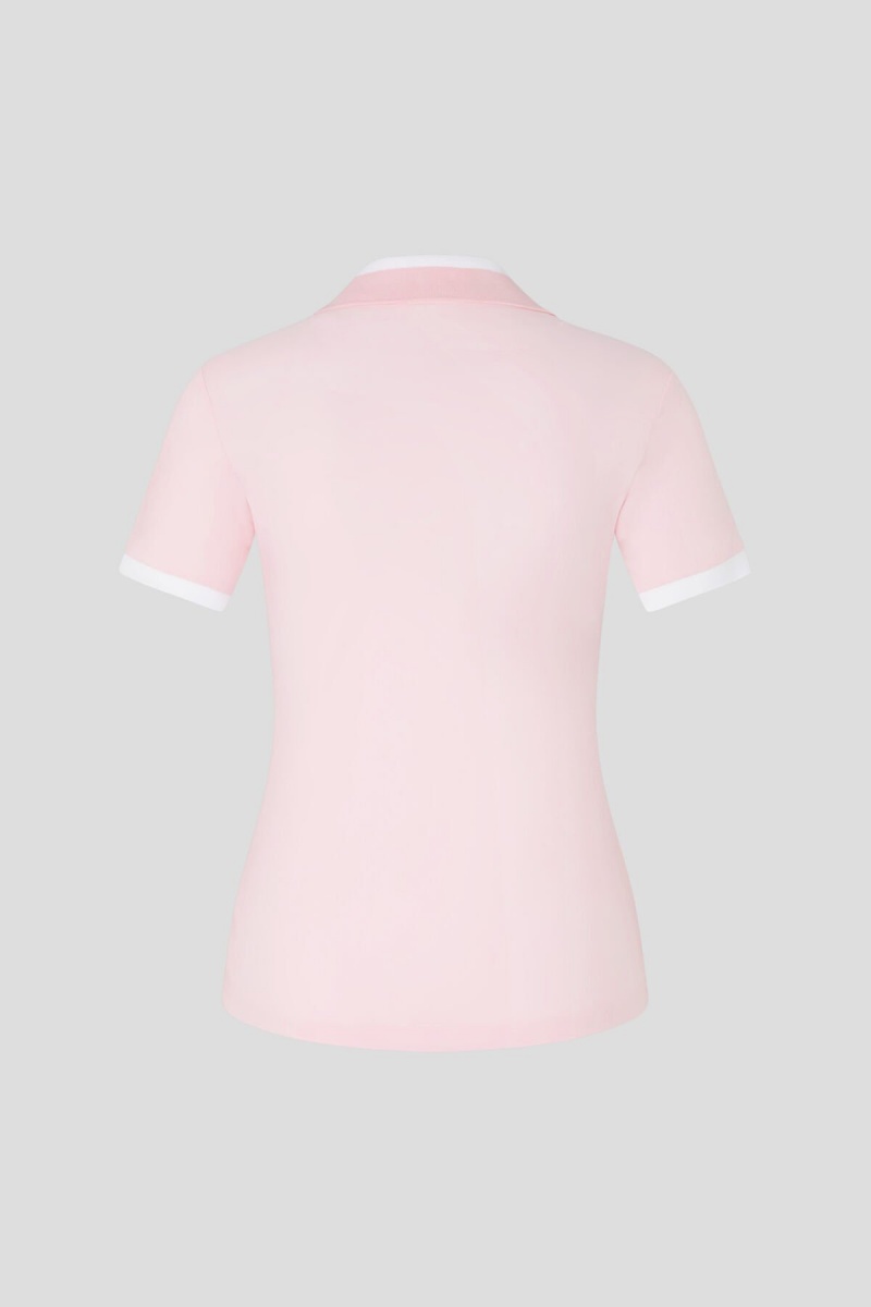 BOGNER Sport Luma Functional Polo Shirt Rosa Weiß | UTVPG-1859