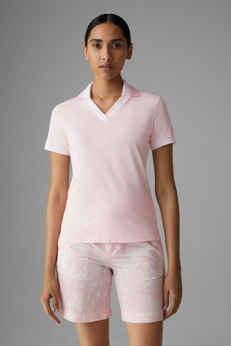 BOGNER Sport Luma Functional Polo Shirt Rosa Weiß | UTVPG-1859
