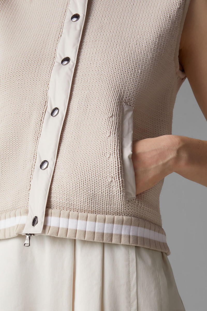 BOGNER Sport Maxima Gestrickt Waistcoat Sand | QBYFU-0158