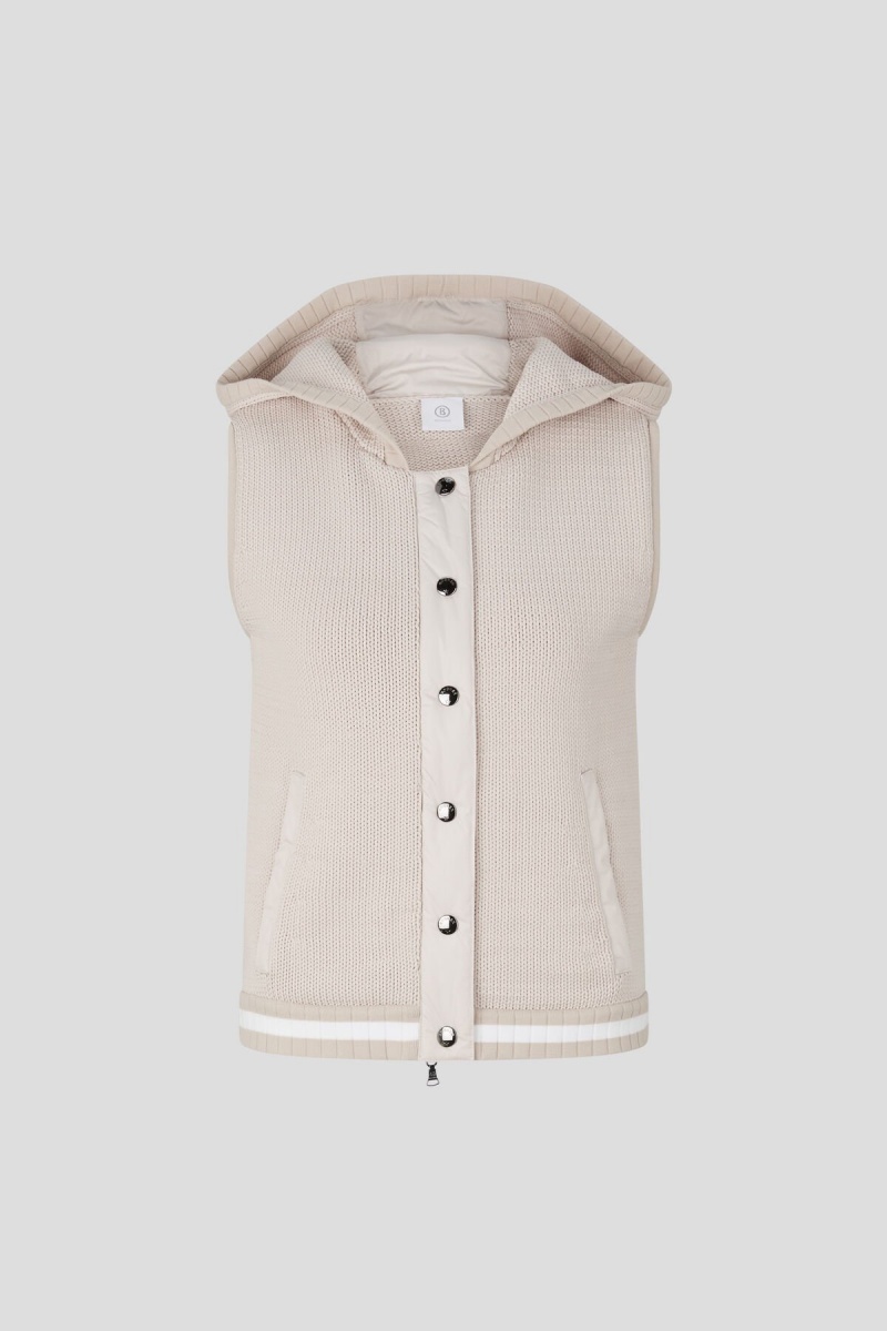 BOGNER Sport Maxima Gestrickt Waistcoat Sand | URJLV-7394