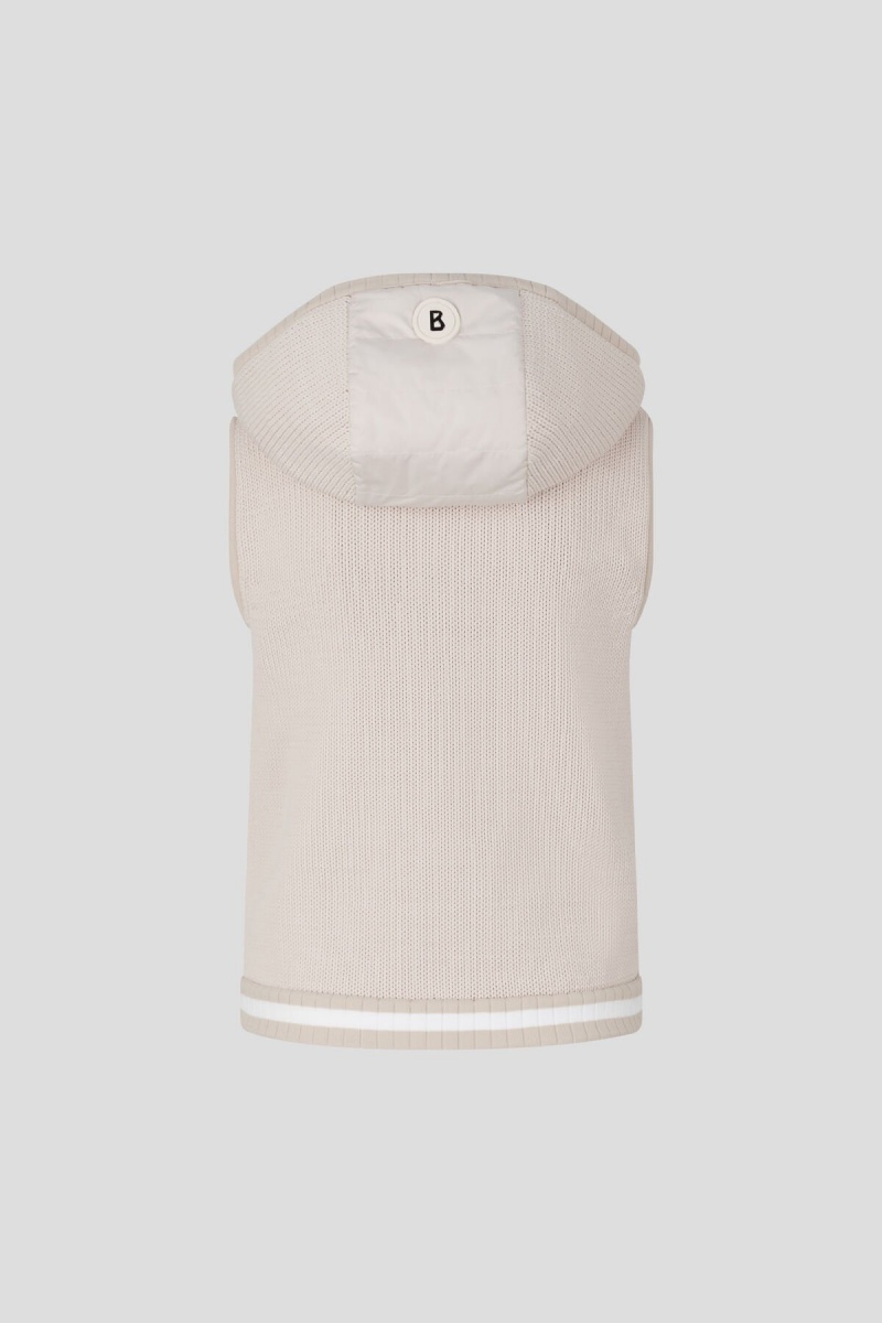 BOGNER Sport Maxima Gestrickt Waistcoat Sand | URJLV-7394