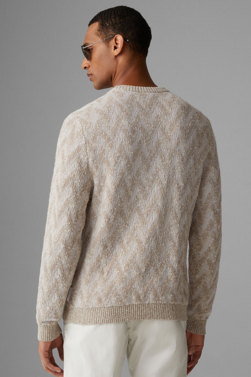 BOGNER Steven Gestrickt Pullover Beige | YLOMH-2463