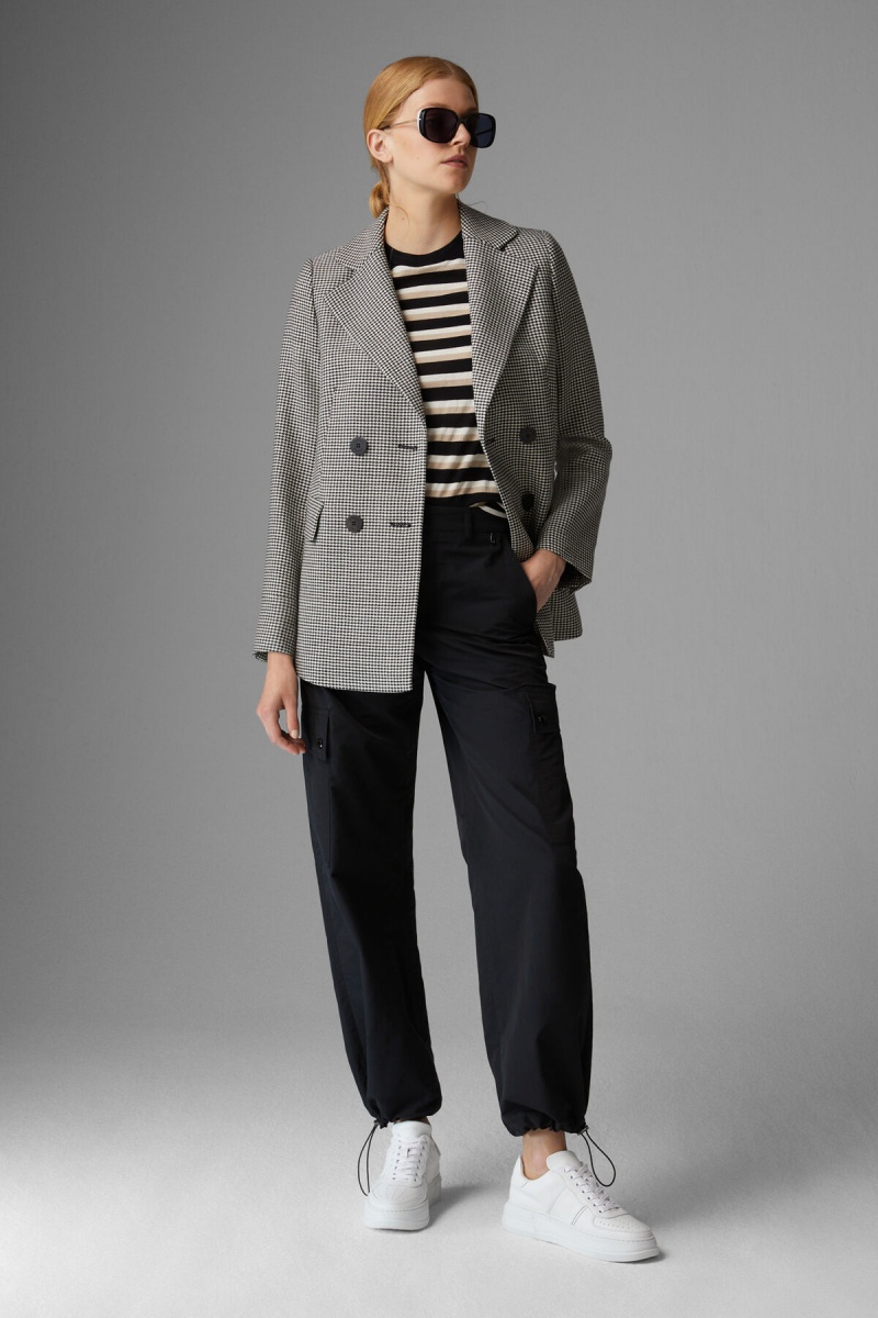 BOGNER Svea New Wolle Blazer Schwarz Weiß | SPFEI-0659