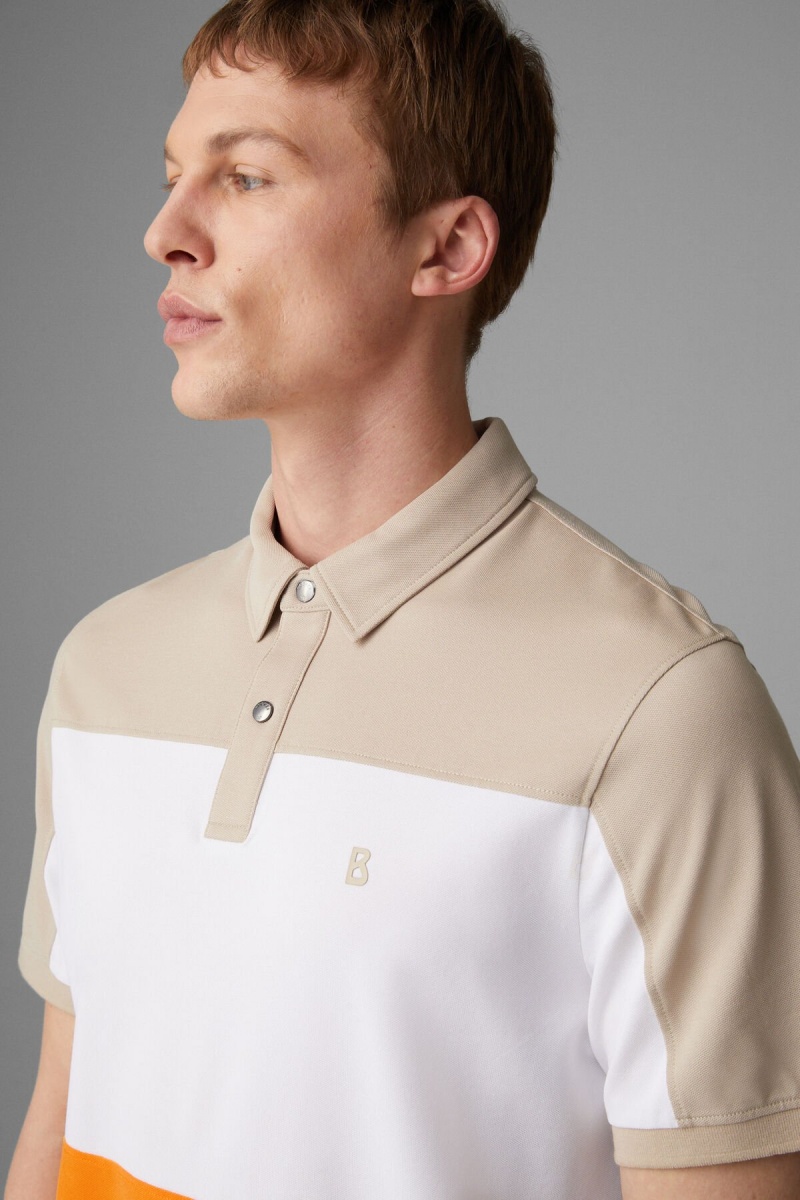 BOGNER Timo Polo Shirt Beige Weiß Orange | TKRPE-7936