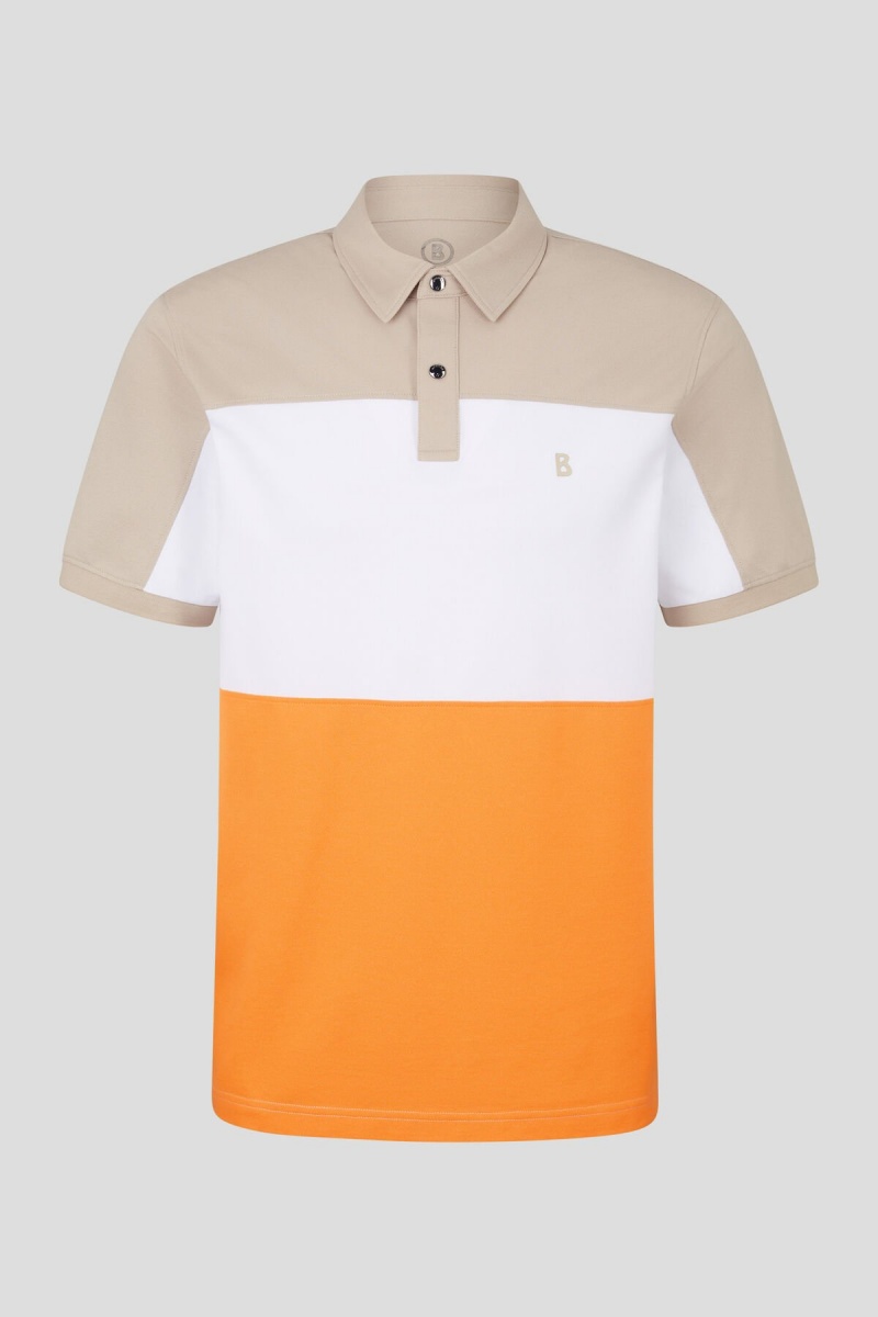 BOGNER Timo Polo Shirt Beige Weiß Orange | TKRPE-7936
