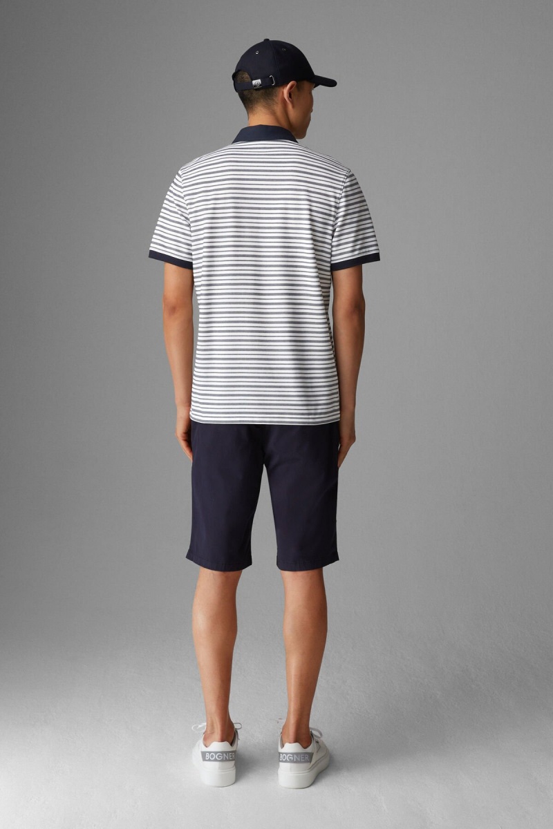 BOGNER Timo Polo Shirt Navy Blau Weiß | ZMKSQ-7903