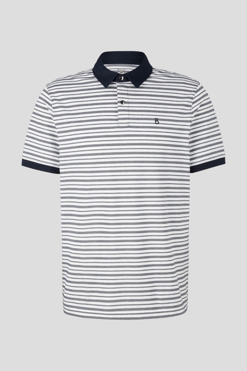 BOGNER Timo Polo Shirt Navy Blau Weiß | ZMKSQ-7903