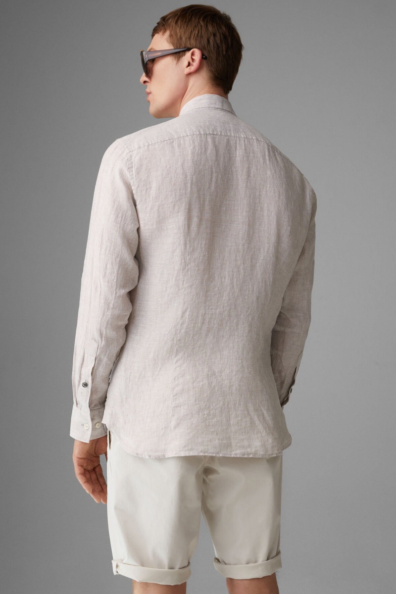 BOGNER Timt Linen Shirt Beige | BPFLX-1906