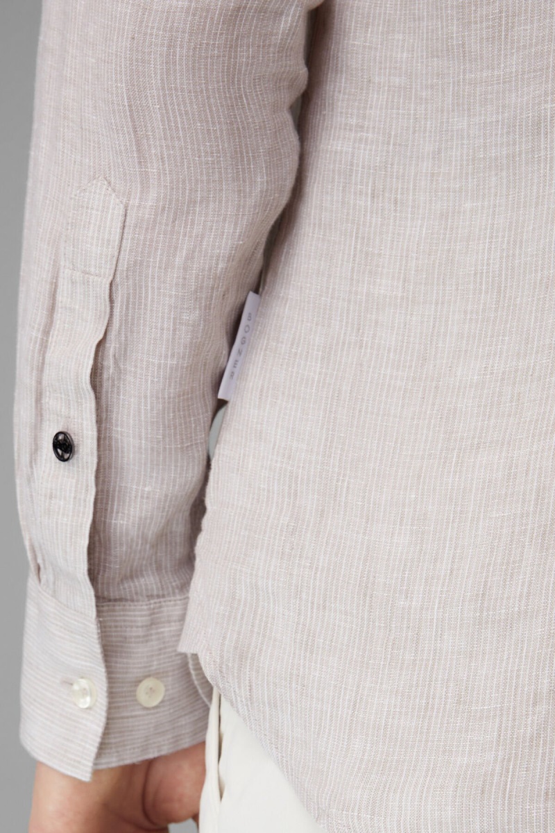BOGNER Timt Linen Shirt Beige | BPFLX-1906