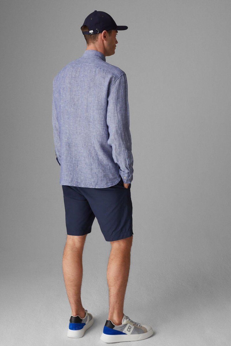 BOGNER Timt Linen Shirt Blau | MWBIQ-0526