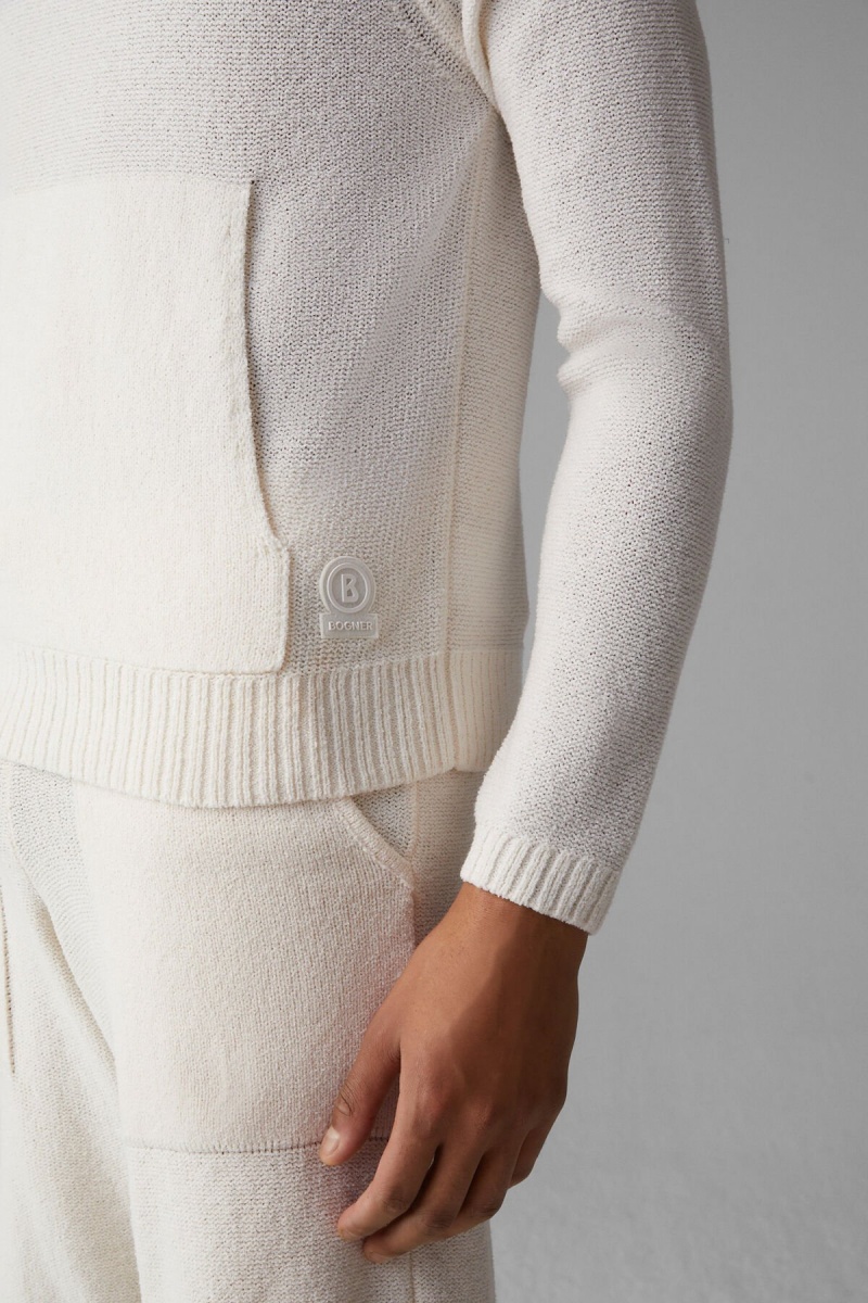 BOGNER Tom Gestrickt Hoodie Off-white | JZQEC-0175