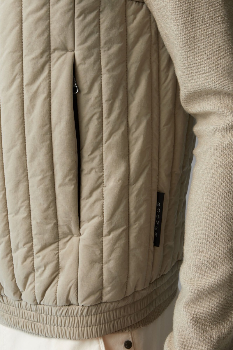 BOGNER Tony Gesteppt Waistcoat Beige | WKCYN-8640